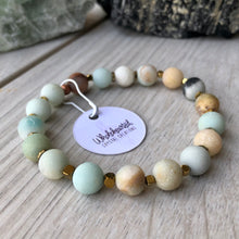 Amazonite Stretch Bracelet with Gold Hematite Spacers (38)