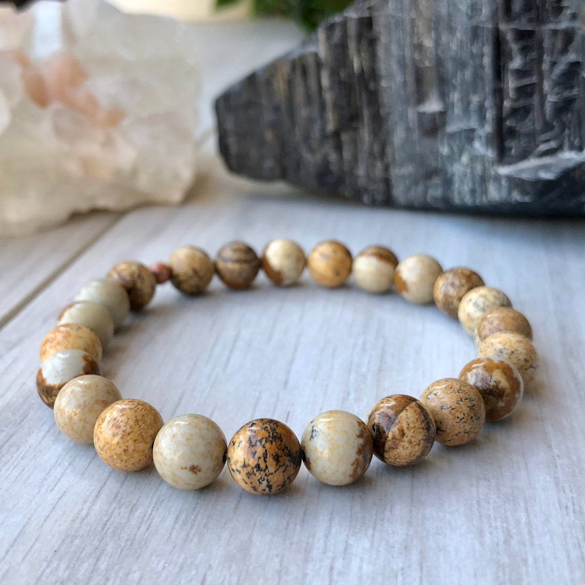 Picture Jasper Stretch Bracelet – Wholehearted Crystal Creations
