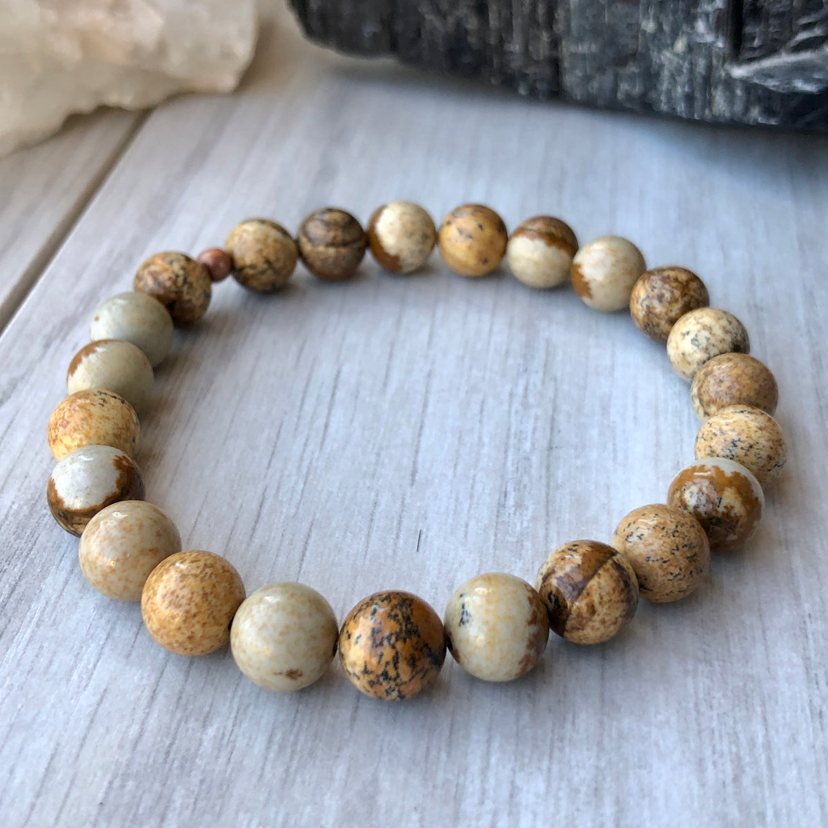 Picture Jasper Stretch Bracelet – Wholehearted Crystal Creations