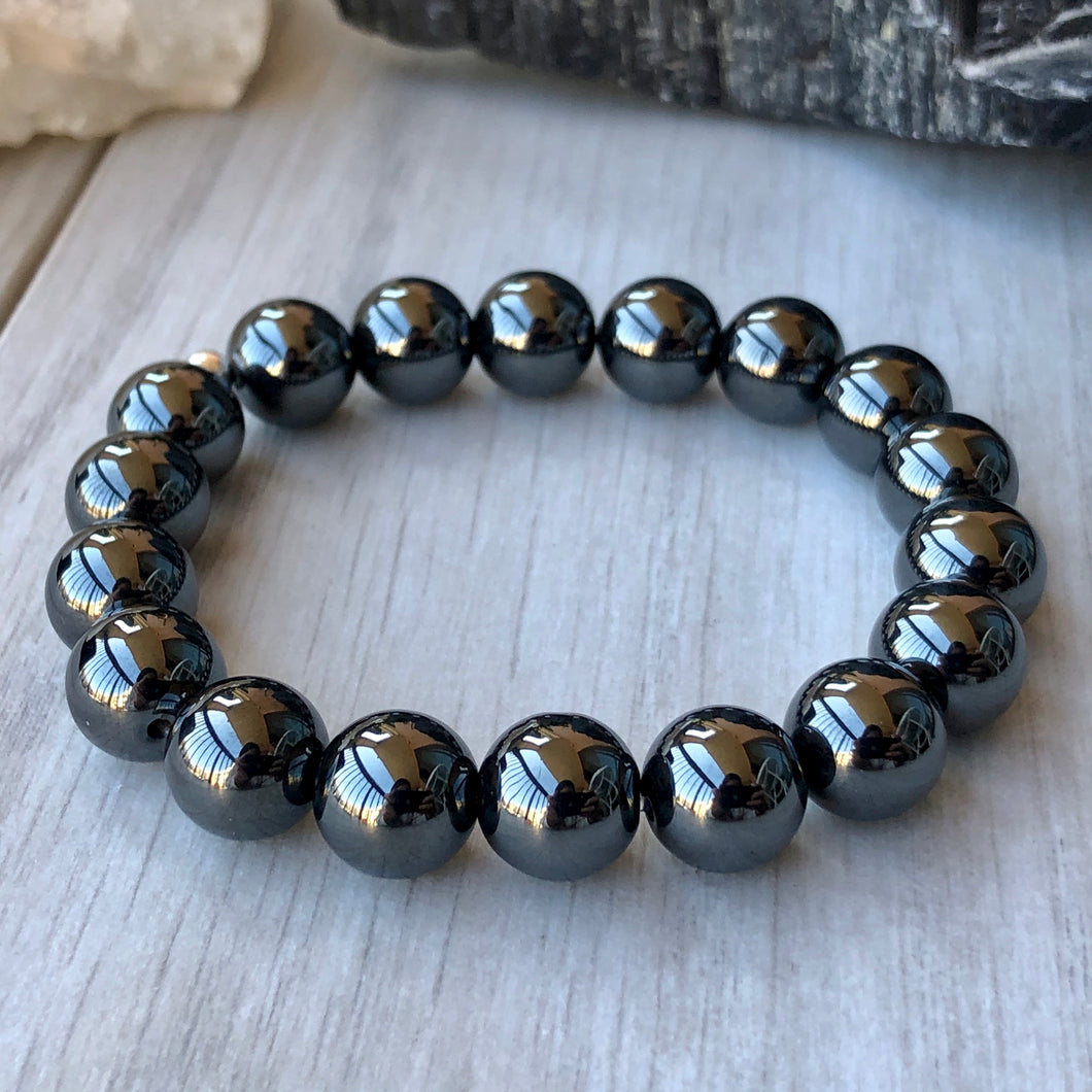 Hematite Stretch Bracelet -10mm beads