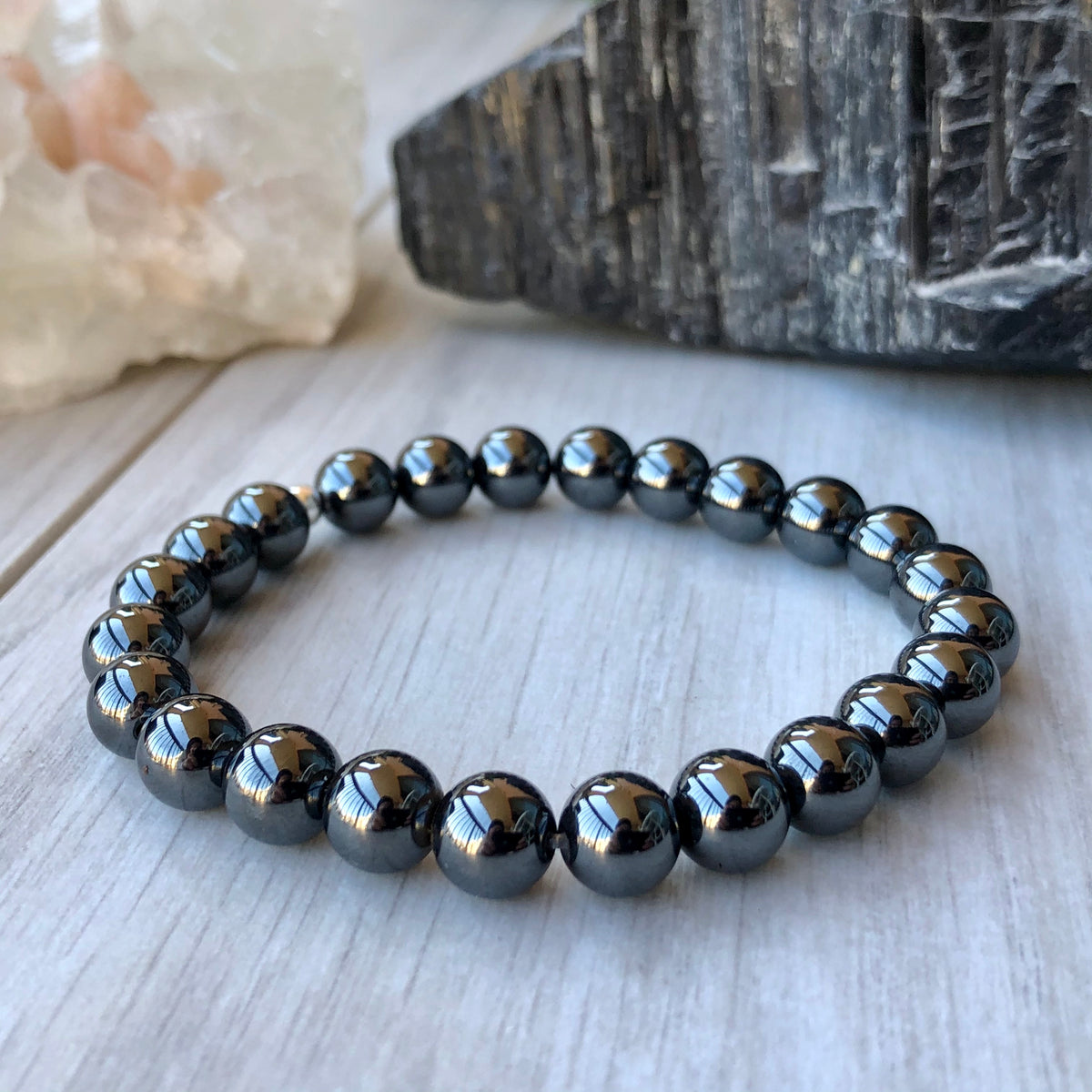 Hematite Stretch Bracelet – Wholehearted Crystal Creations