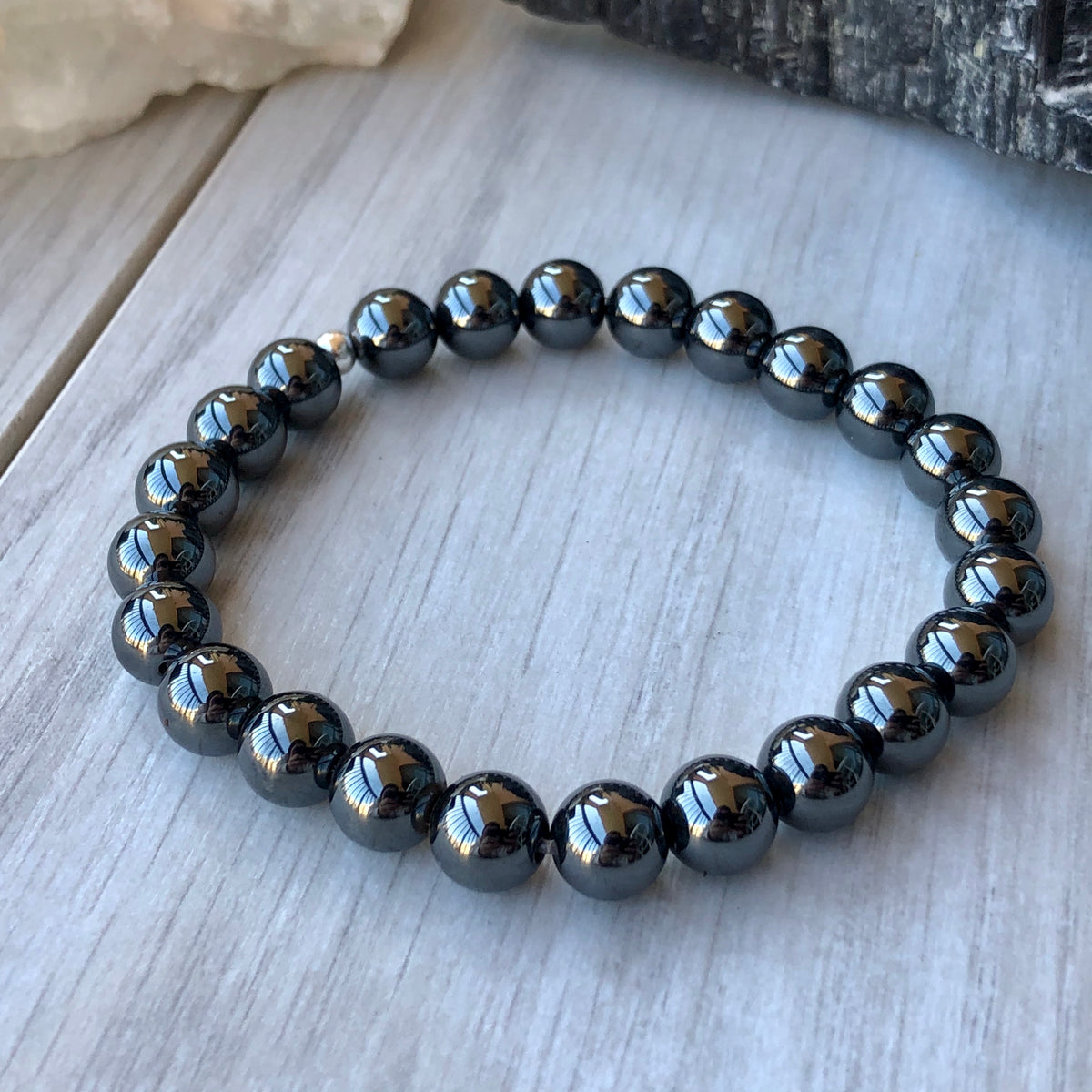 Hematite Stretch Bracelet – Wholehearted Crystal Creations