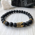 Lava Stone Diffuser Bracelet Gold Crown Pave CZ – Wholehearted Crystal Creations