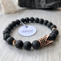 Lava Stone Diffuser Bracelet Rose Gold Crown Hematite – Wholehearted Crystal Creations