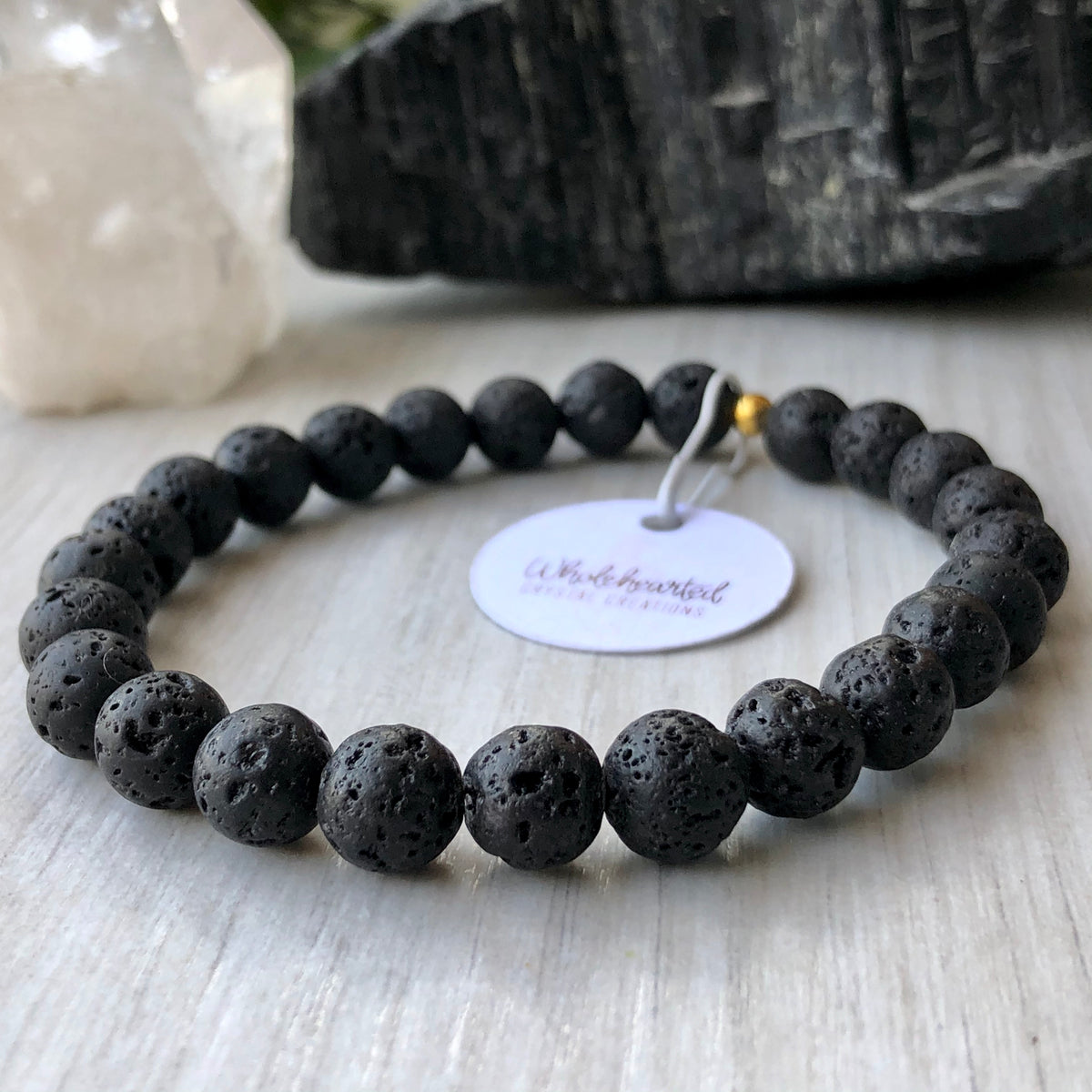 Lava Stone Diffuser Stretch Bracelet – Wholehearted Crystal Creations