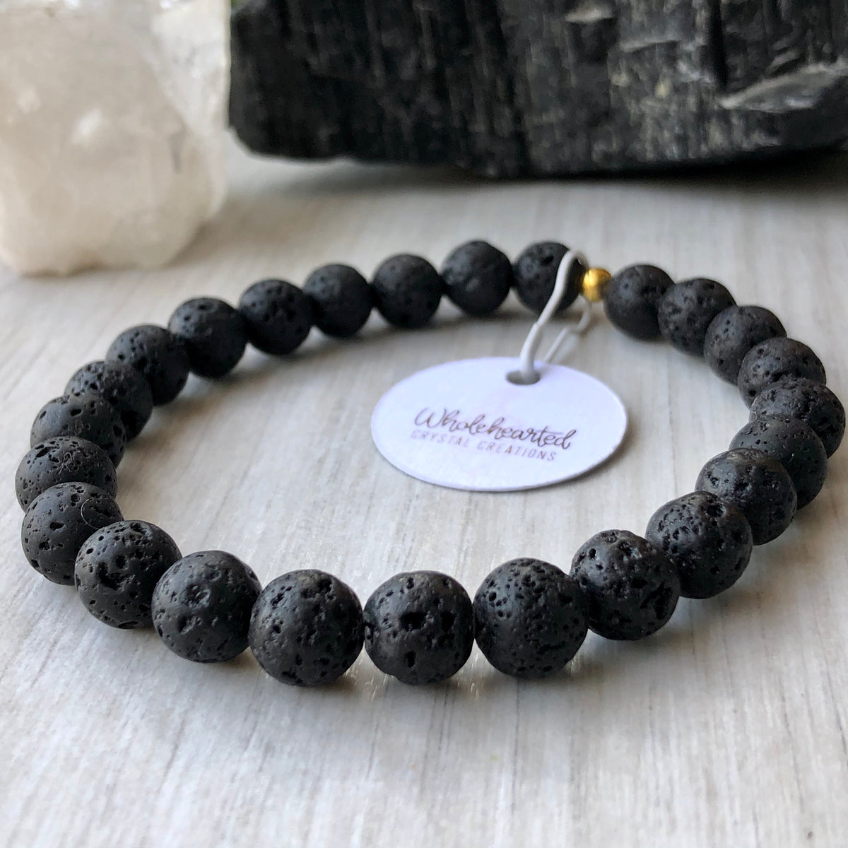 Lava Stone Diffuser Stretch Bracelet – Wholehearted Crystal Creations