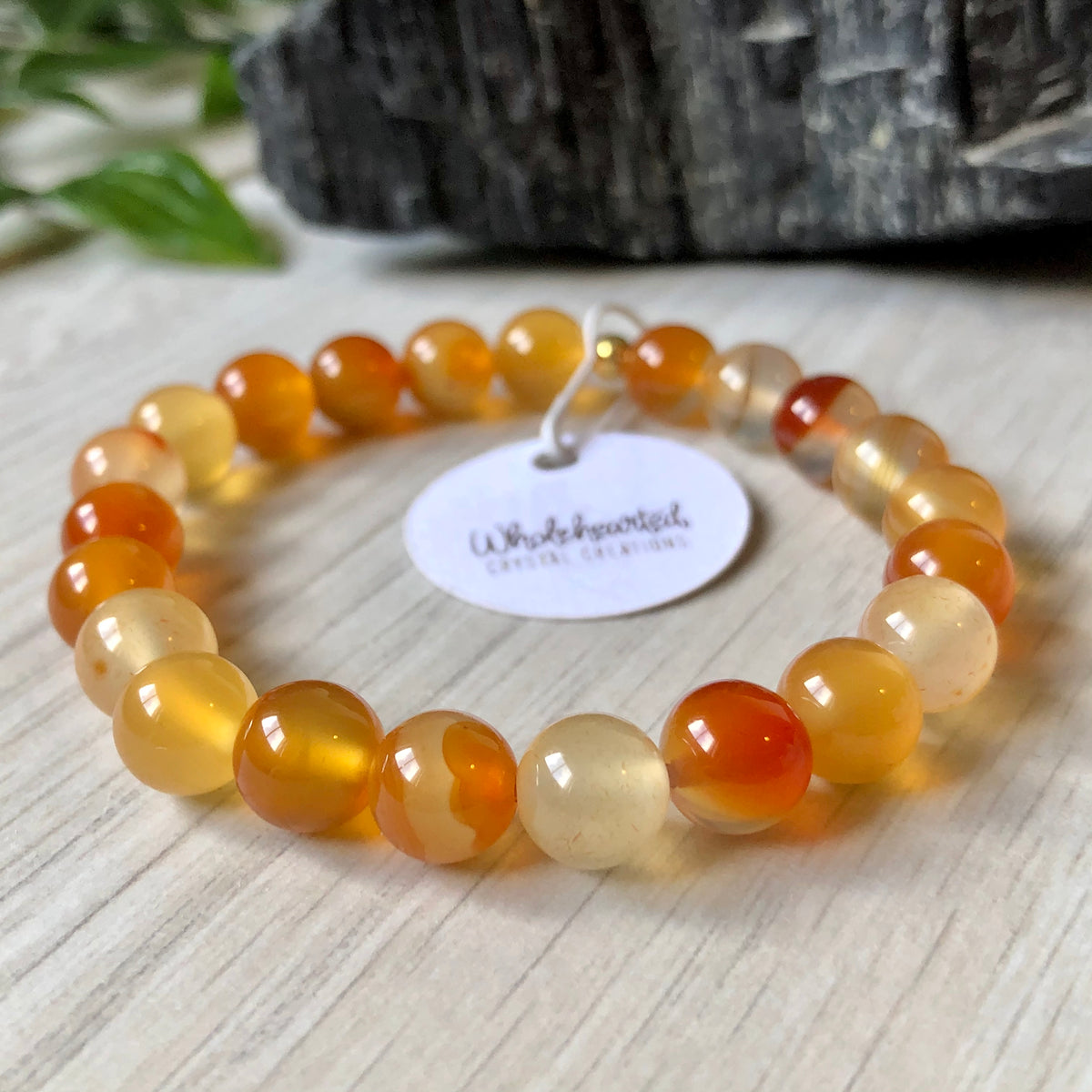 Carnelian Beaded Stretch Bracelet – Wholehearted Crystal Creations