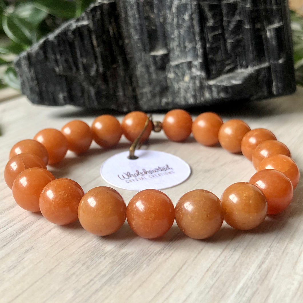 Orange Aventurine Stretch Bracelet -10mm beads (30)