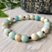 Amazonite Stretch Bracelet with Gold coloured Hematite Spacers (11)