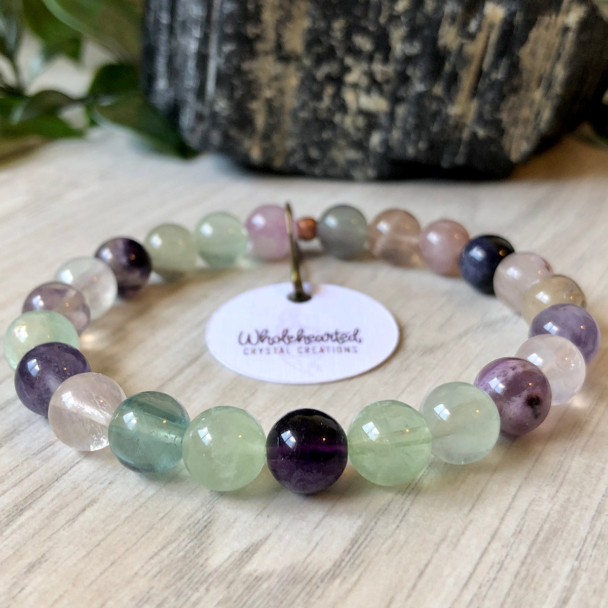 Rainbow Fluorite Stretch Bracelet – Wholehearted Crystal Creations