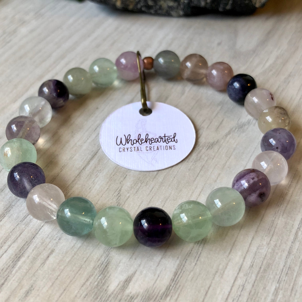 Rainbow Fluorite Stretch Bracelet – Wholehearted Crystal Creations