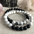 Howlite Black Onyx Stretch Bracelet Set – Wholehearted Crystal Creations