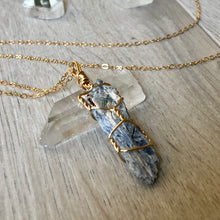 Kyanite wire wrapped necklace