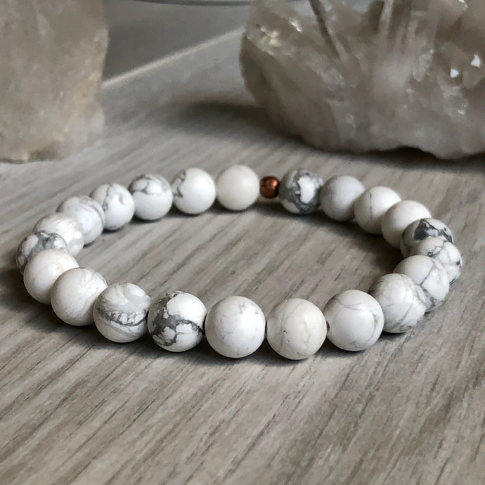 Howlite Stretch Bracelet | Gloss | 8mm Beads