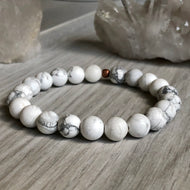 Gloss Howlite Stretch Bracelet 8mm – Wholehearted Crystal Creations