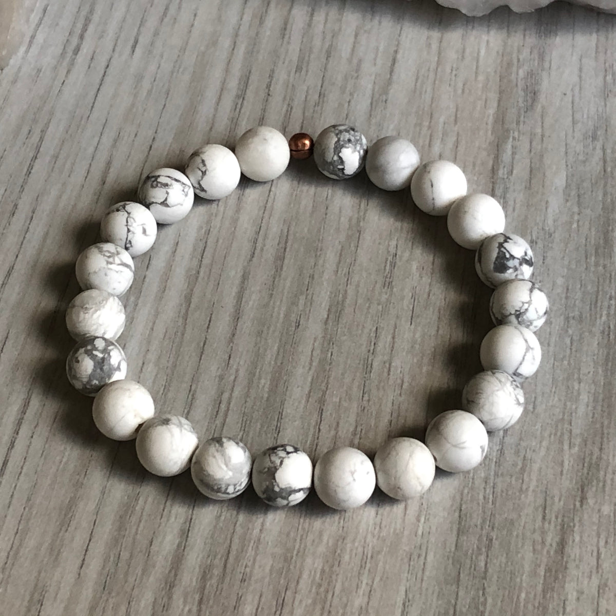 Matte Howlite Stretch Bracelet 8mm – Wholehearted Crystal Creations
