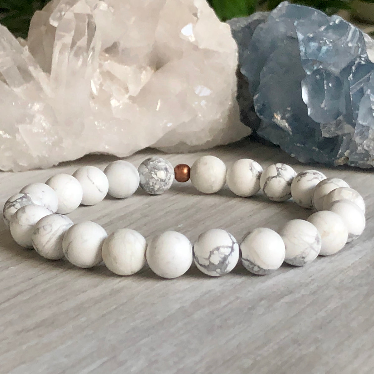 Matte Howlite Stretch Bracelet 8mm – Wholehearted Crystal Creations