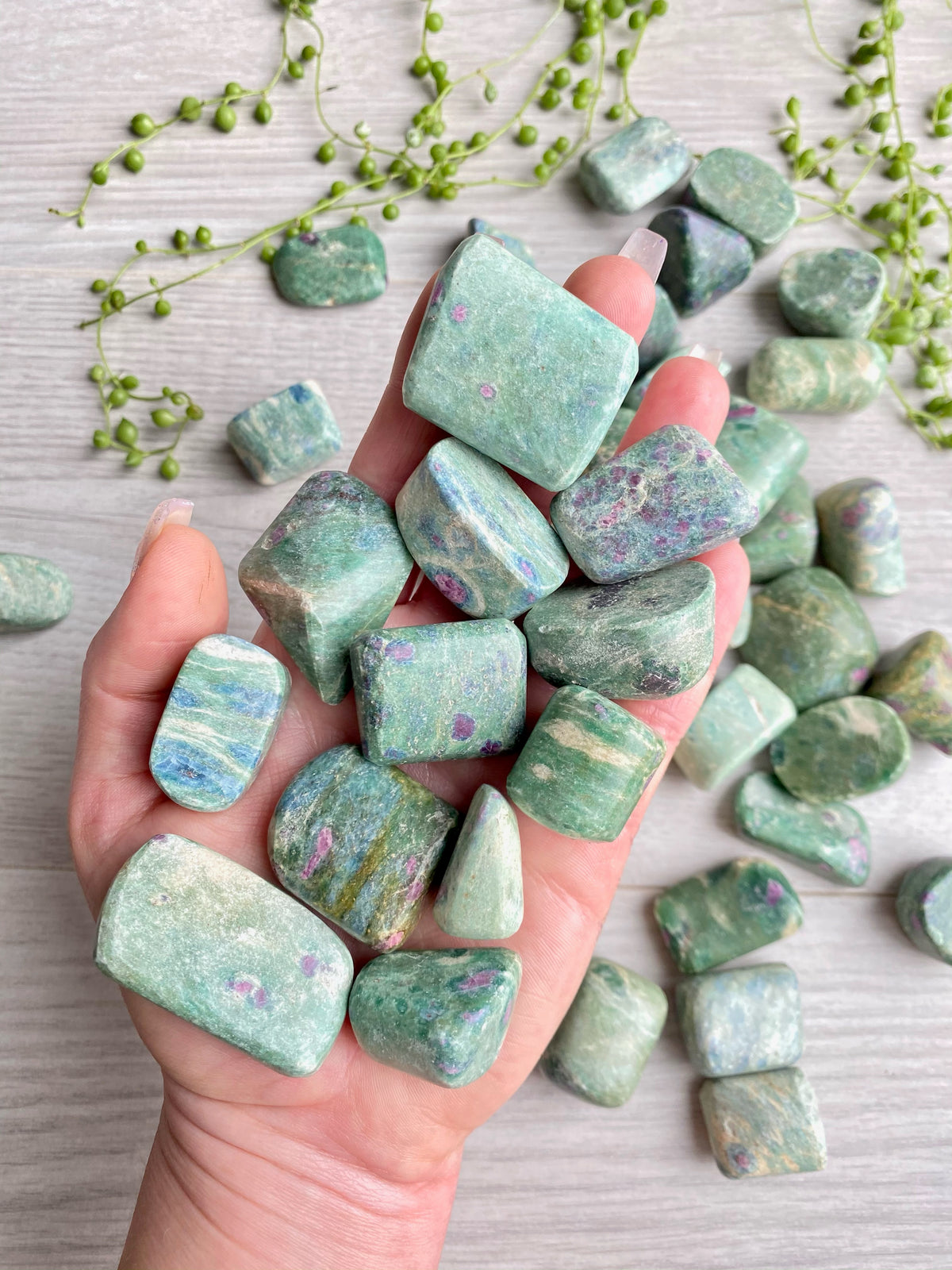 Ruby in Fuchsite Small Tumbled Pocket Stone – Wholehearted Crystal Creations