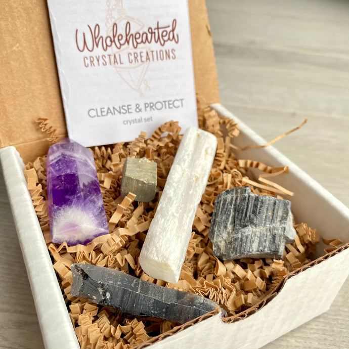 CLEANSE AND PROTECT Energy ESSENTIAL Crystal Set