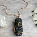 Black Tourmaline Wire Wrapped Crystal Necklace – Wholehearted Crystal Creations