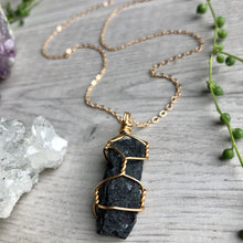 Black Tourmaline wire wrapped necklace