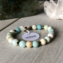Amazonite Stretch Bracelet with Gold coloured Hematite Spacers (11)