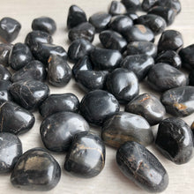 Black onyx tumbled pocket stone crystal specimen