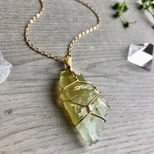 Green Calcite wire wrapped necklace