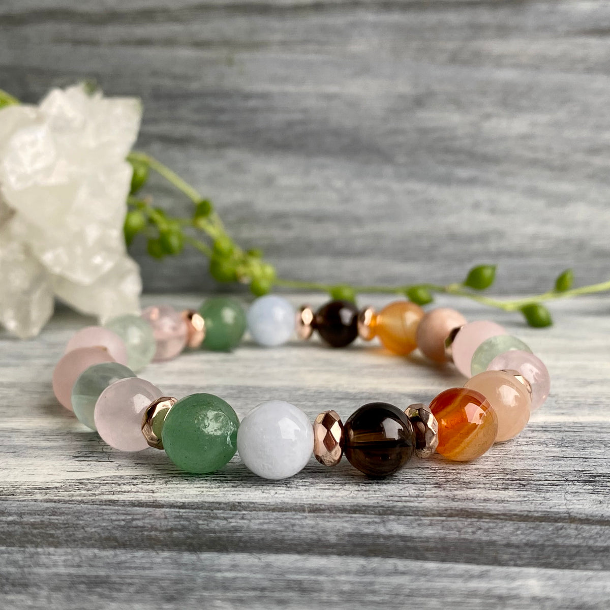 Fertility & Pregnancy Support Intention Bracelet with Rose Gold Hematite Spacers – Wholehearted Crystal Creations