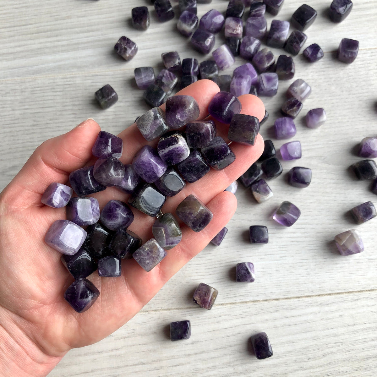 Amethyst Cube Tumbled Stone Crystal Specimen – Wholehearted Crystal Creations
