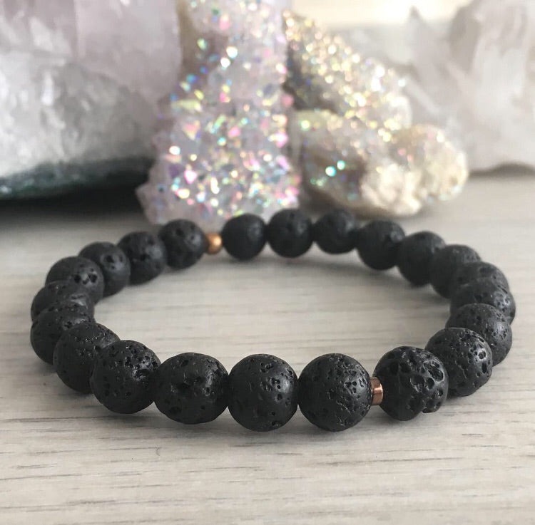 Lava Stone Diffuser Stretch Bracelet – Wholehearted Crystal Creations