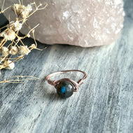 Labradorite Wire Wrapped Ring – Wholehearted Crystal Creations
