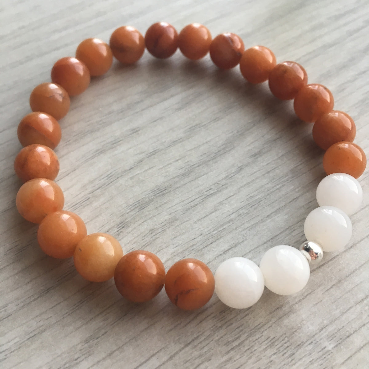 Orange Aventurine Snow Quartz Stretch Bracelet – Wholehearted Crystal Creations