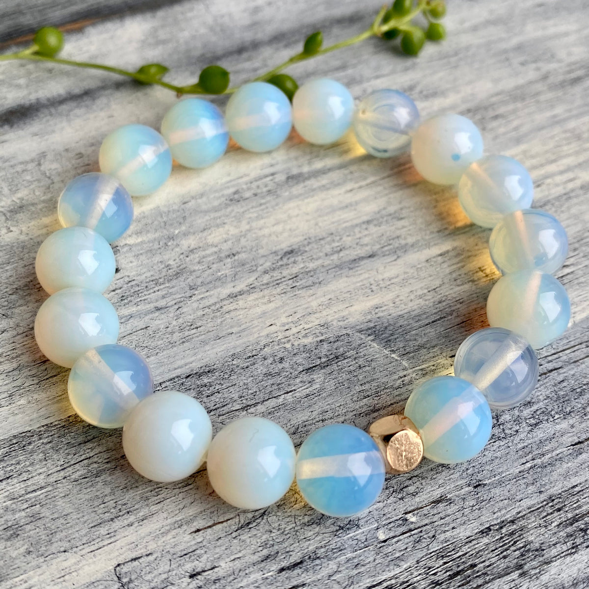 Opalite Rose Gold Spacer Stretch Bracelet – Wholehearted Crystal Creations
