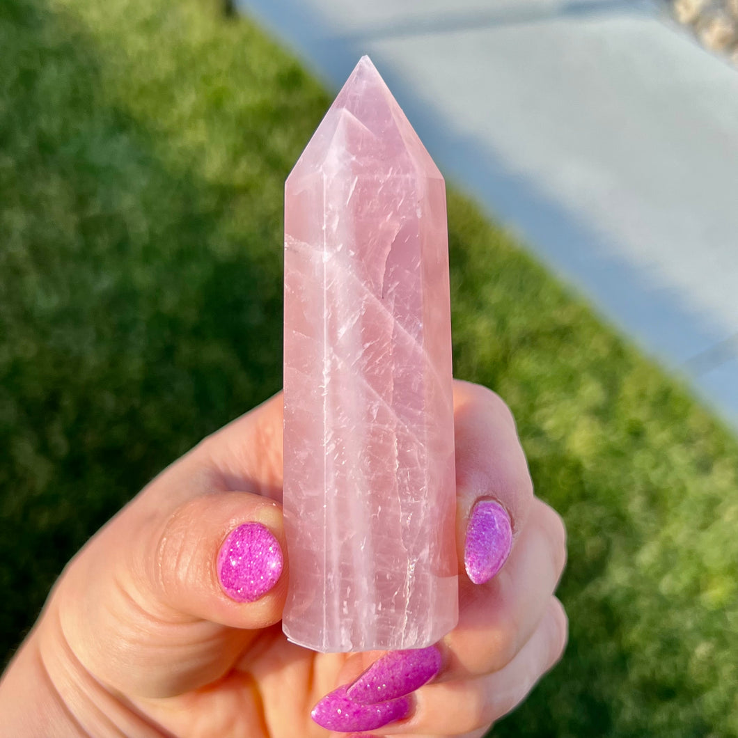 Rose Quartz Obelisk (tower) crystal specimen