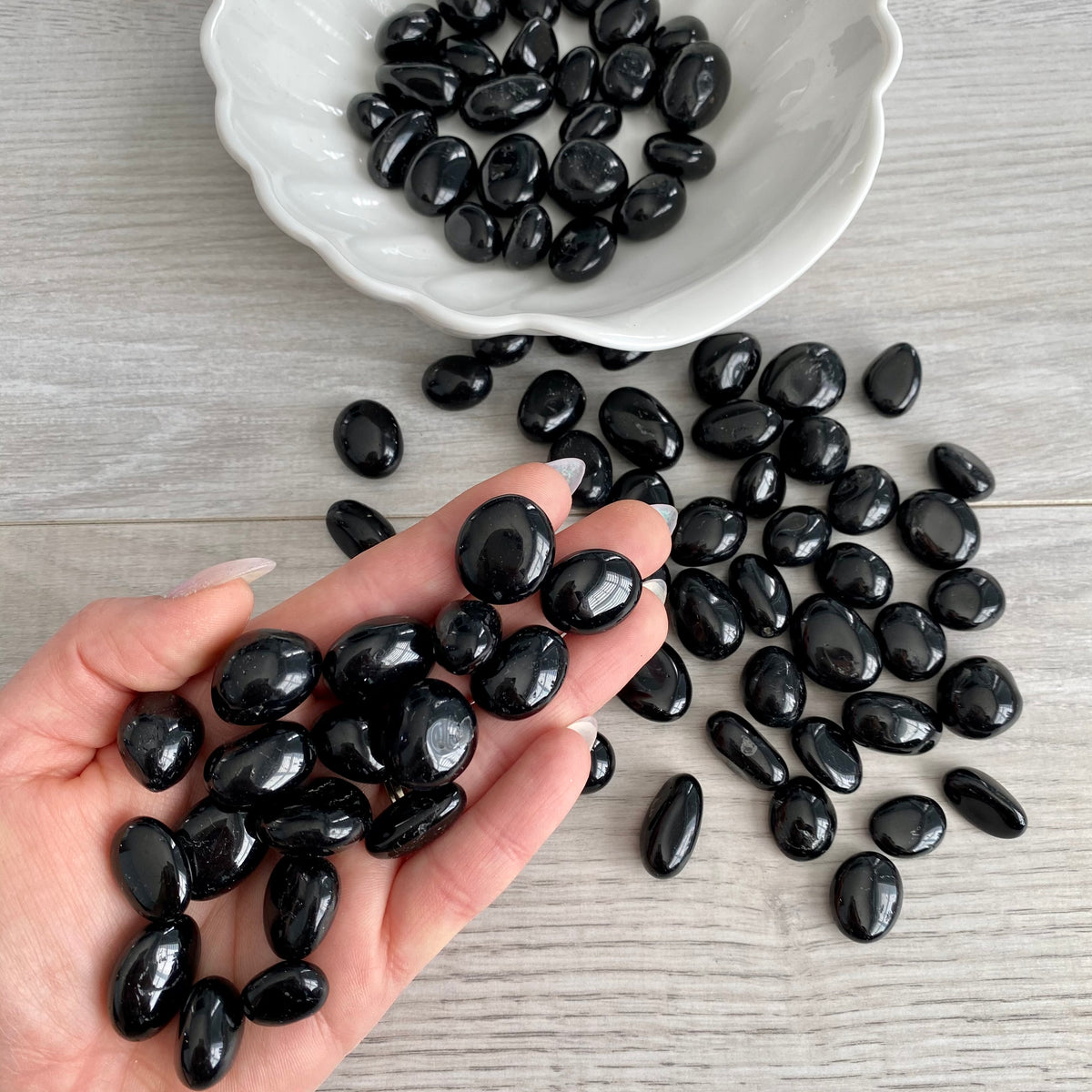 Black Tourmaline Medium Tumbled Pocket Stone – Wholehearted Crystal Creations