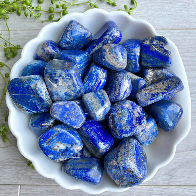 Lapis Lazuli tumbled pocket stone crystal specimen (MD)