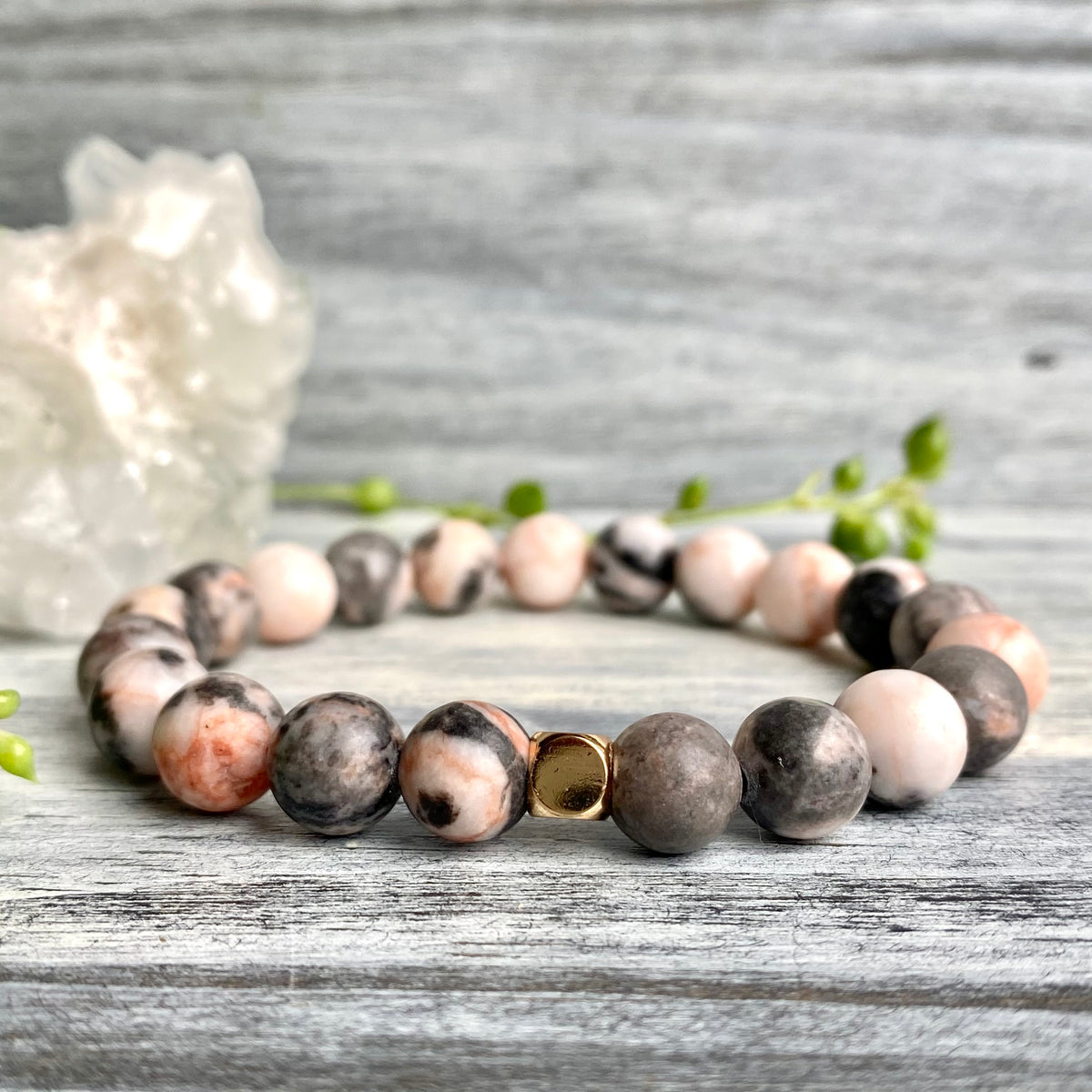 Pink Jasper Hematite Stretch Bracelet – Wholehearted Crystal Creations