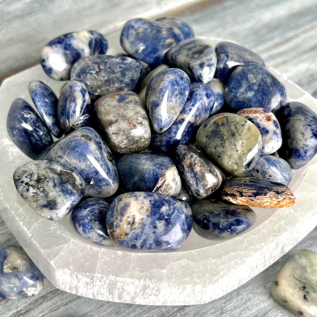 Sodalite Pocket Stone Tumbled Crystal Specimen – Wholehearted Crystal Creations