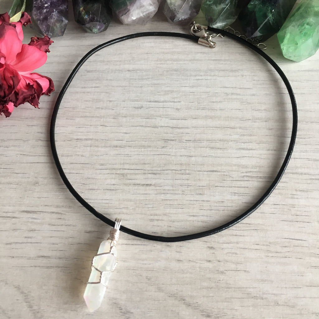 Angel Aura Wire Wrapped Choker Necklace – Wholehearted Crystal Creations