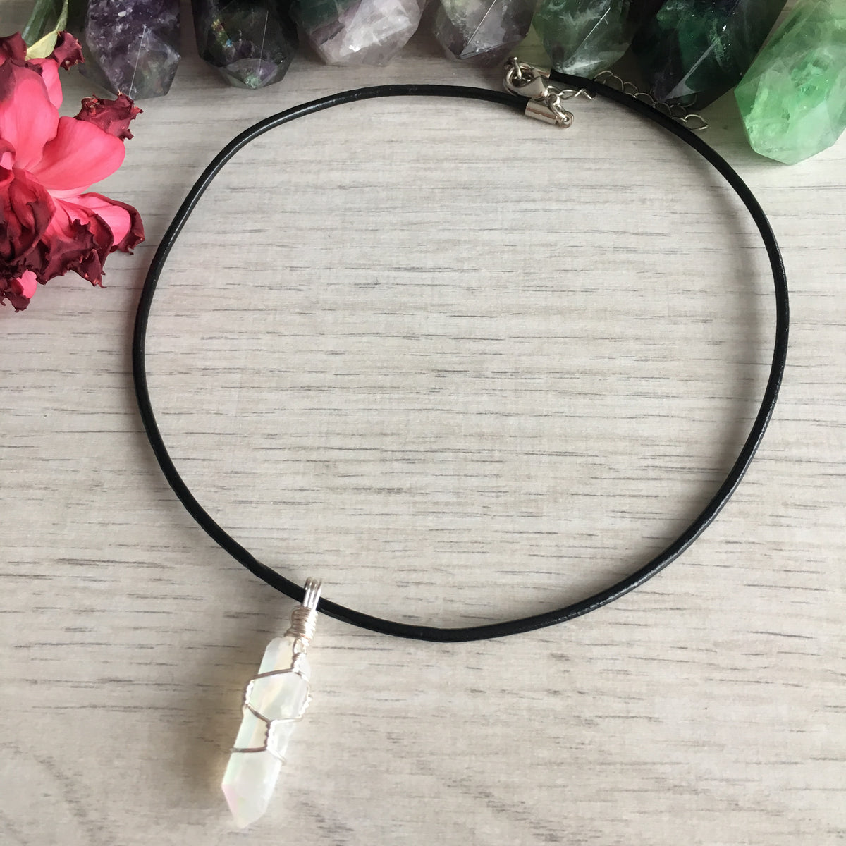Angel Aura Wire Wrapped Choker Necklace – Wholehearted Crystal Creations
