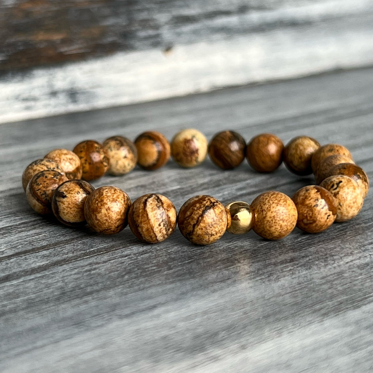 Picture Jasper Stretch Bracelet – Wholehearted Crystal Creations