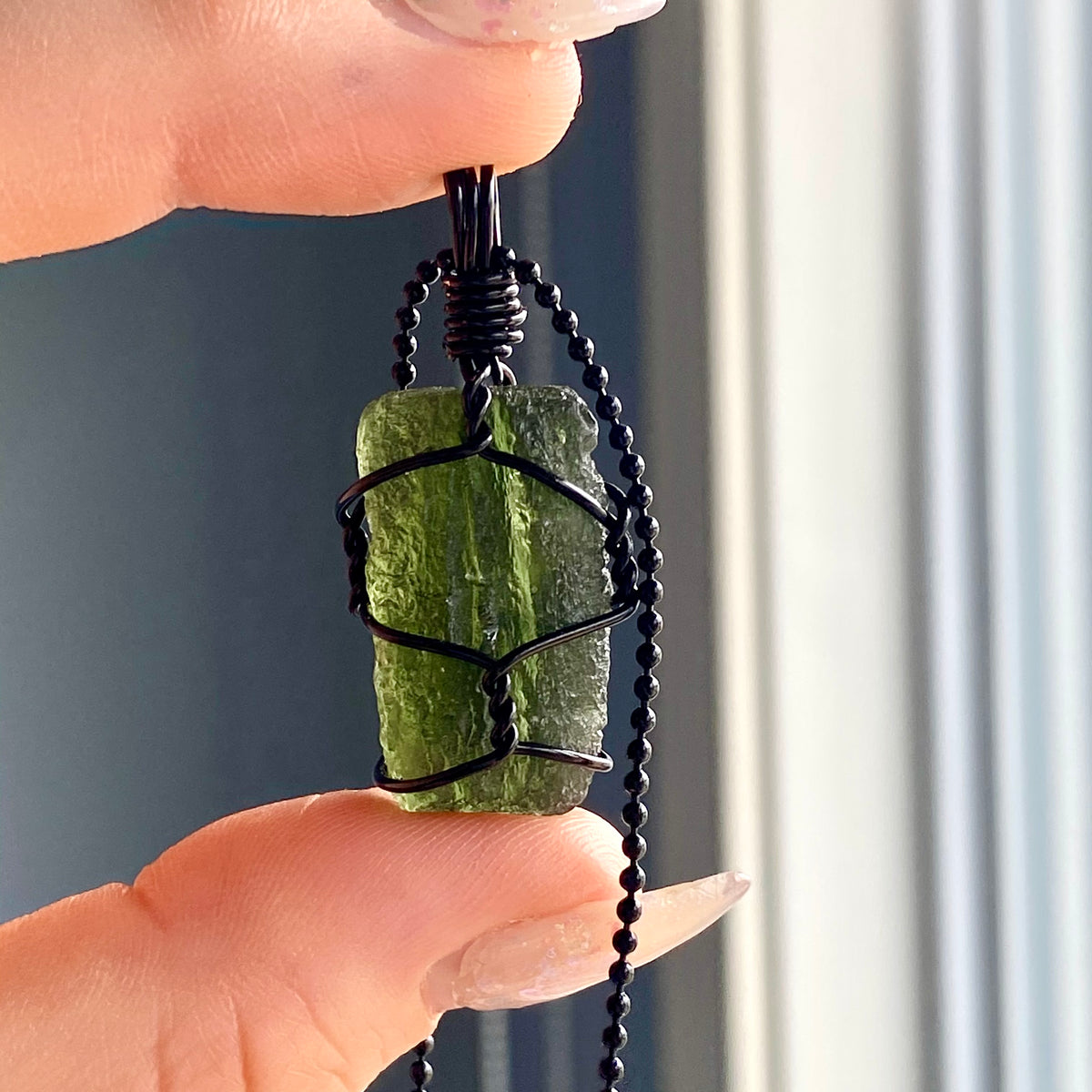 Moldavite Wire Wrapped Necklace – Wholehearted Crystal Creations