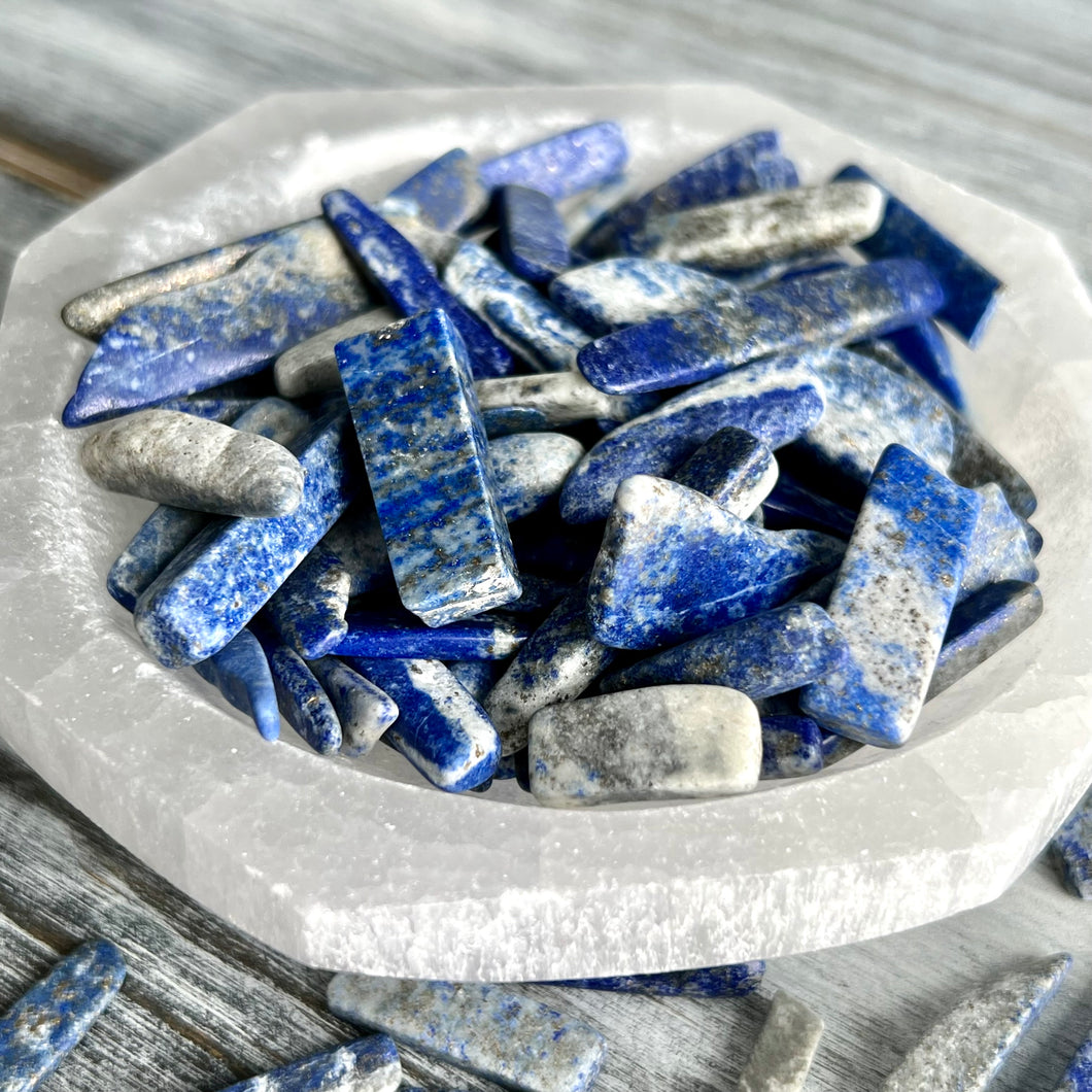 Lapis Lazuli tumbled pocket stone specimen chards