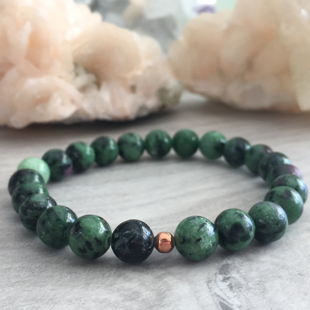 Ruby in Zoisite Stretch Bracelet – Wholehearted Crystal Creations