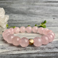 Rose Quartz Gold Hematite Stretch Bracelet – Wholehearted Crystal Creations