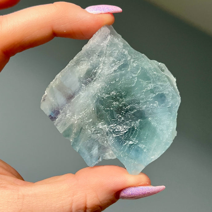 Blue (Aqua) Fluorite Raw Crystal Specimen (02)