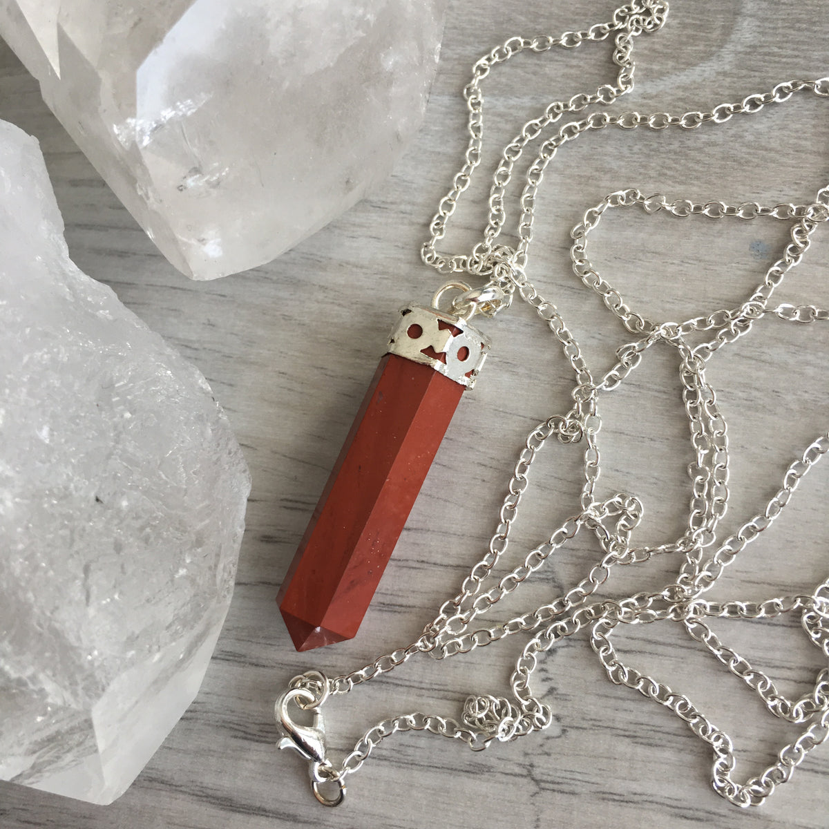 Red Jasper Long Chain Pendant Necklace – Wholehearted Crystal Creations