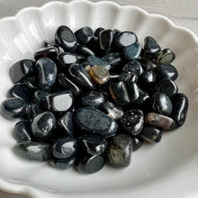 Black Agate tumbled pocket stone specimen