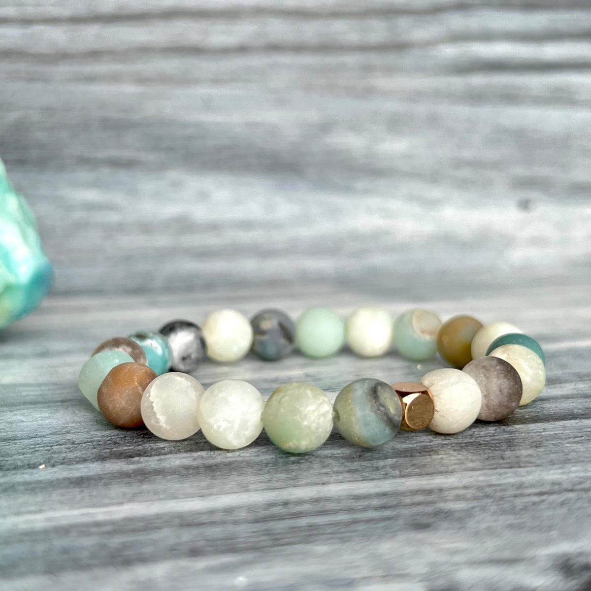 Matte Amazonite Stretch Bracelet – Wholehearted Crystal Creations